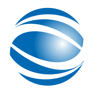 Símbolo esférico azul del logo de SPI, ejemplo de marca figurativa