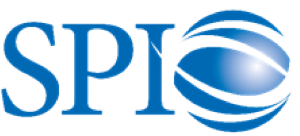 Logo de SPI con las letras y el símbolo esférico, ejemplo de marca mixta