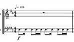 Fragmento de una partitura musical, ejemplo de marca sonora